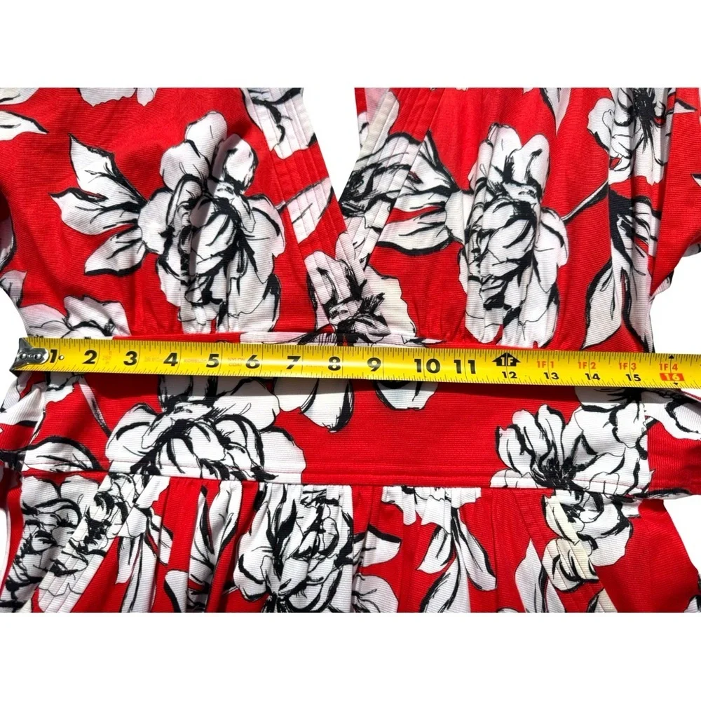 Marissa Webb Luciano Print Mini Wrap Dress Red Floral Belted Kimono Sleeve S